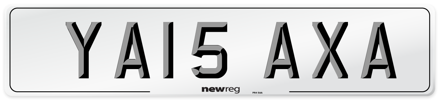 YA15 AXA Number Plate from New Reg